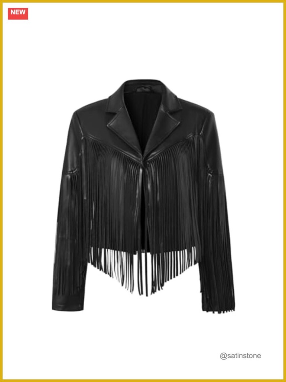 Fringe Faux Leather Jacket Western Cowgirl Crop Moto Top Concert Outfit